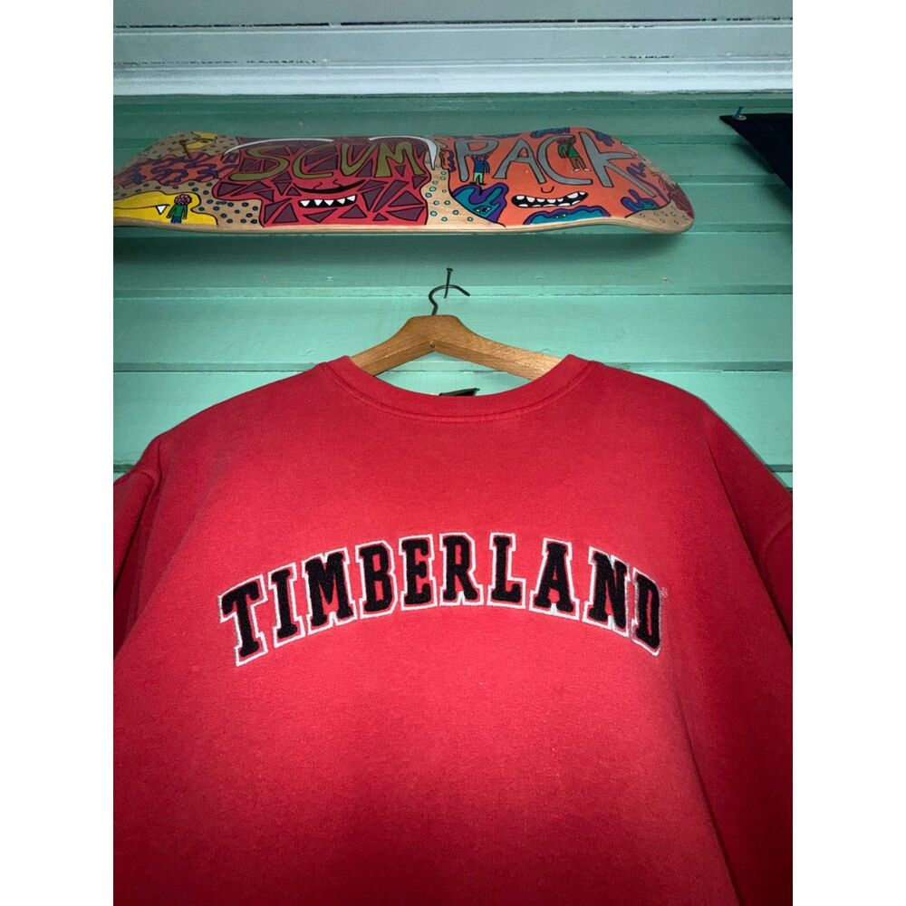 Vintage Timberland Red Embroidered Crewneck
